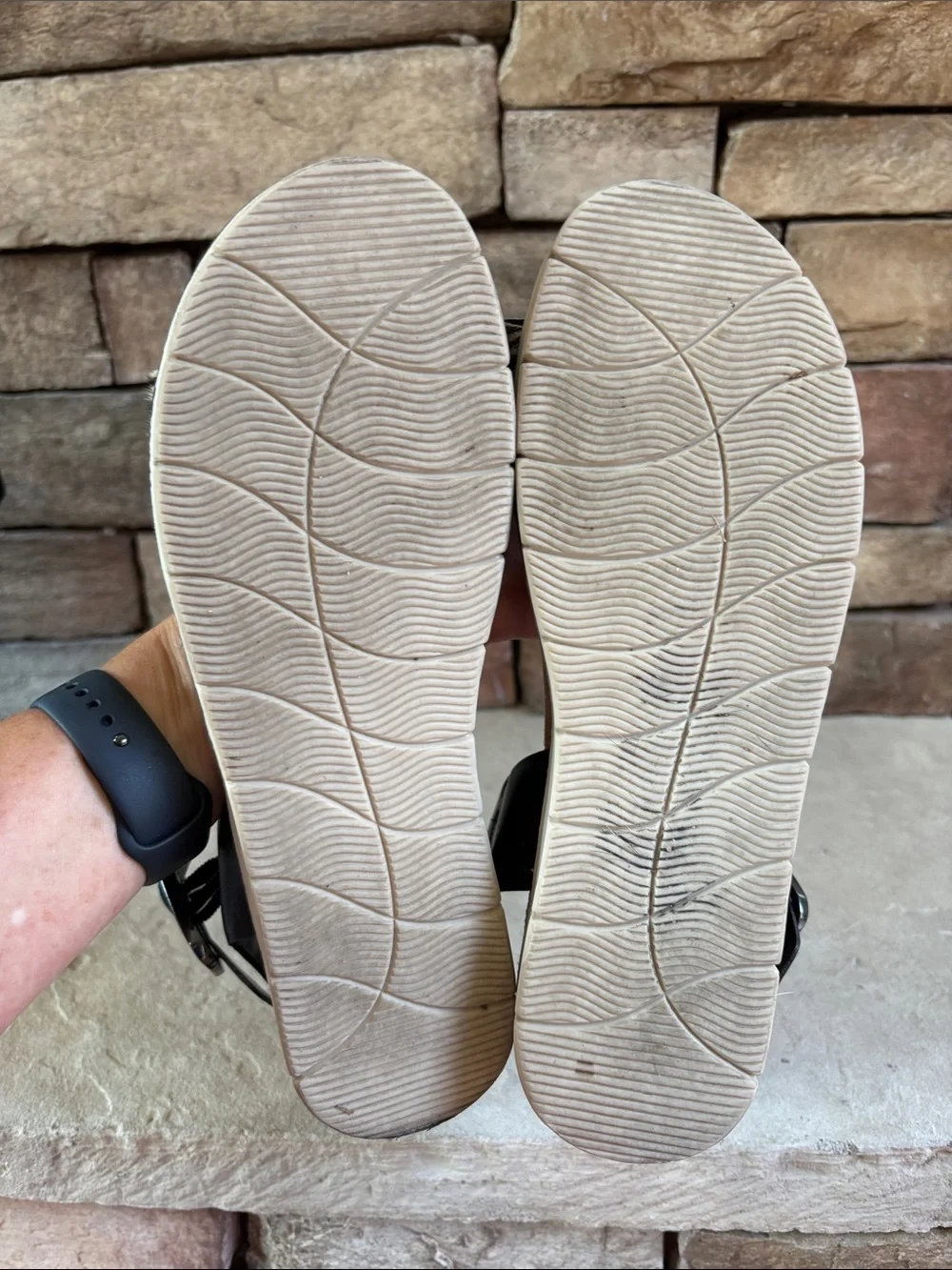 Diba t sz 10 black leather and animal print cow hair sandals - Picture 8 of 12